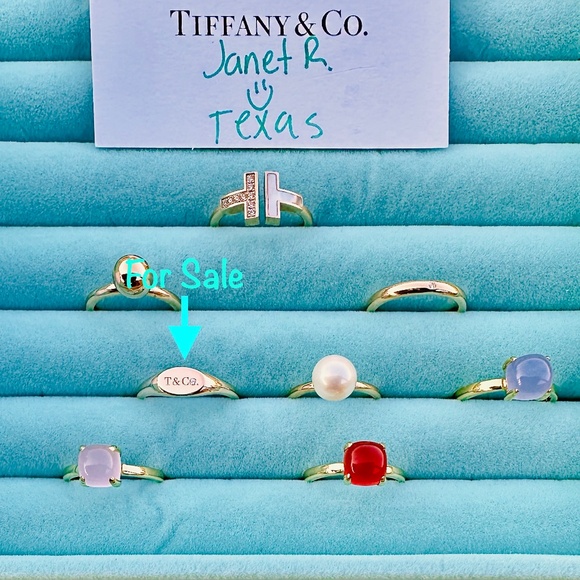 💛Like New Tiffany & Co Micro Signet Diamond Ring in 18k Rise Gold, sz 6💛 - Picture 1 of 5